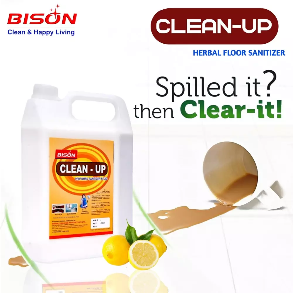 Bison Clean UP Perfumed Sanitizer Fluid Liquid 5 L Can for Floors Cleaning