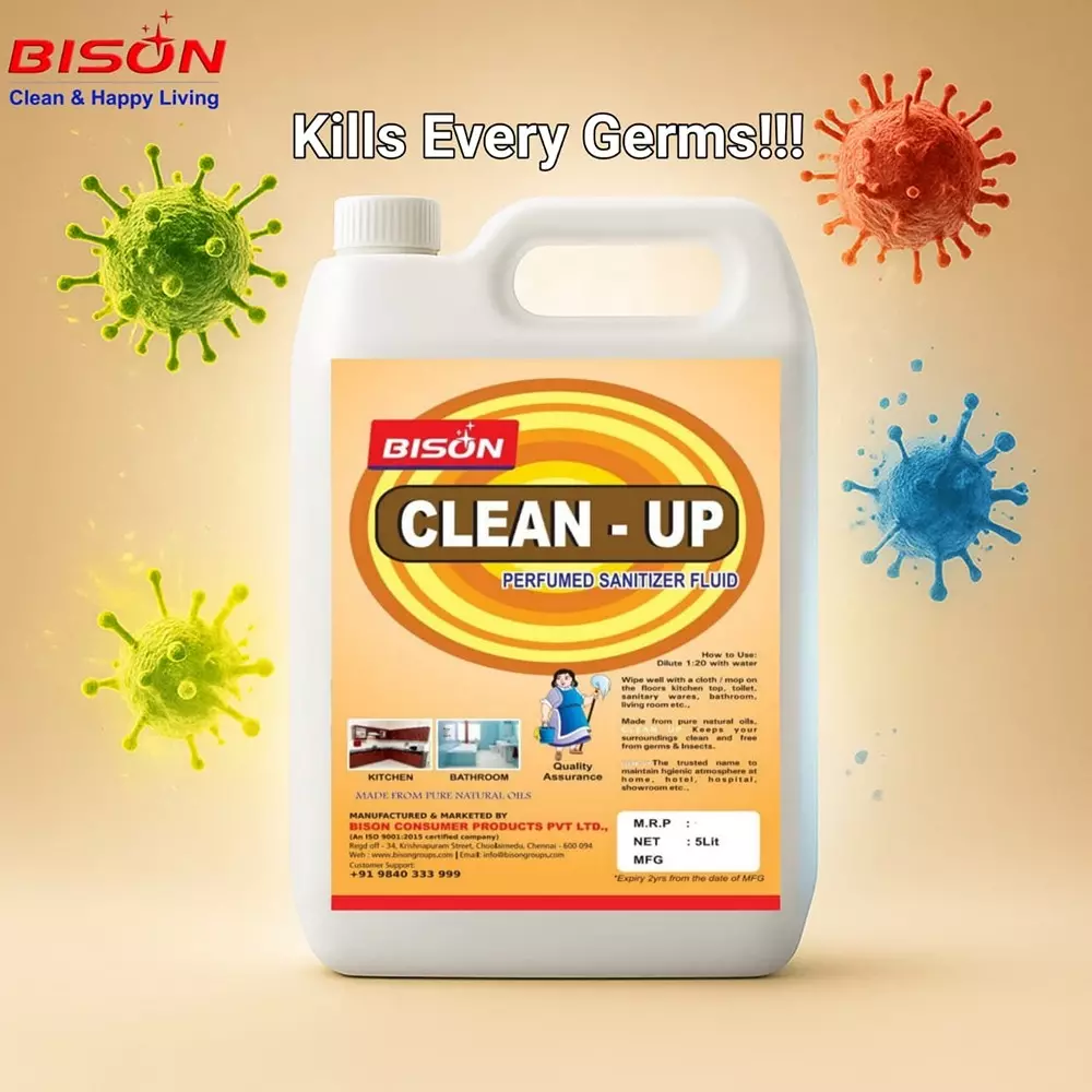 Bison Clean UP Perfumed Sanitizer Fluid Liquid 5 L Can for Floors Cleaning