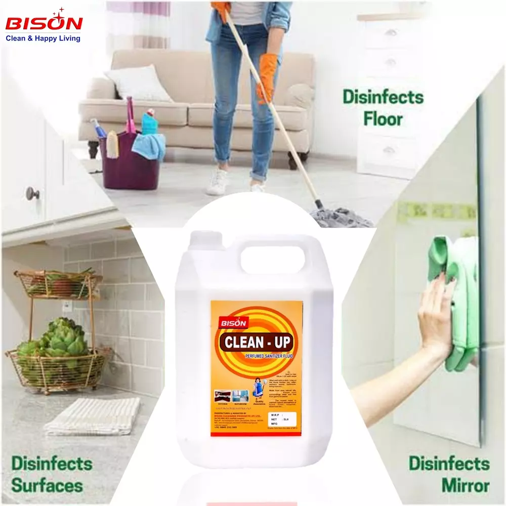 Bison Clean UP Perfumed Sanitizer Fluid Liquid 5 L Can for Floors Cleaning