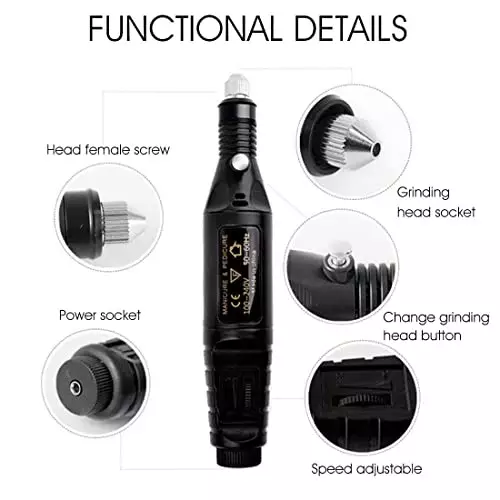 YADAV Electric Nail File Art Drill Kit 3000–20000 RPM for Carving, Engraving, Grinding & Polishing