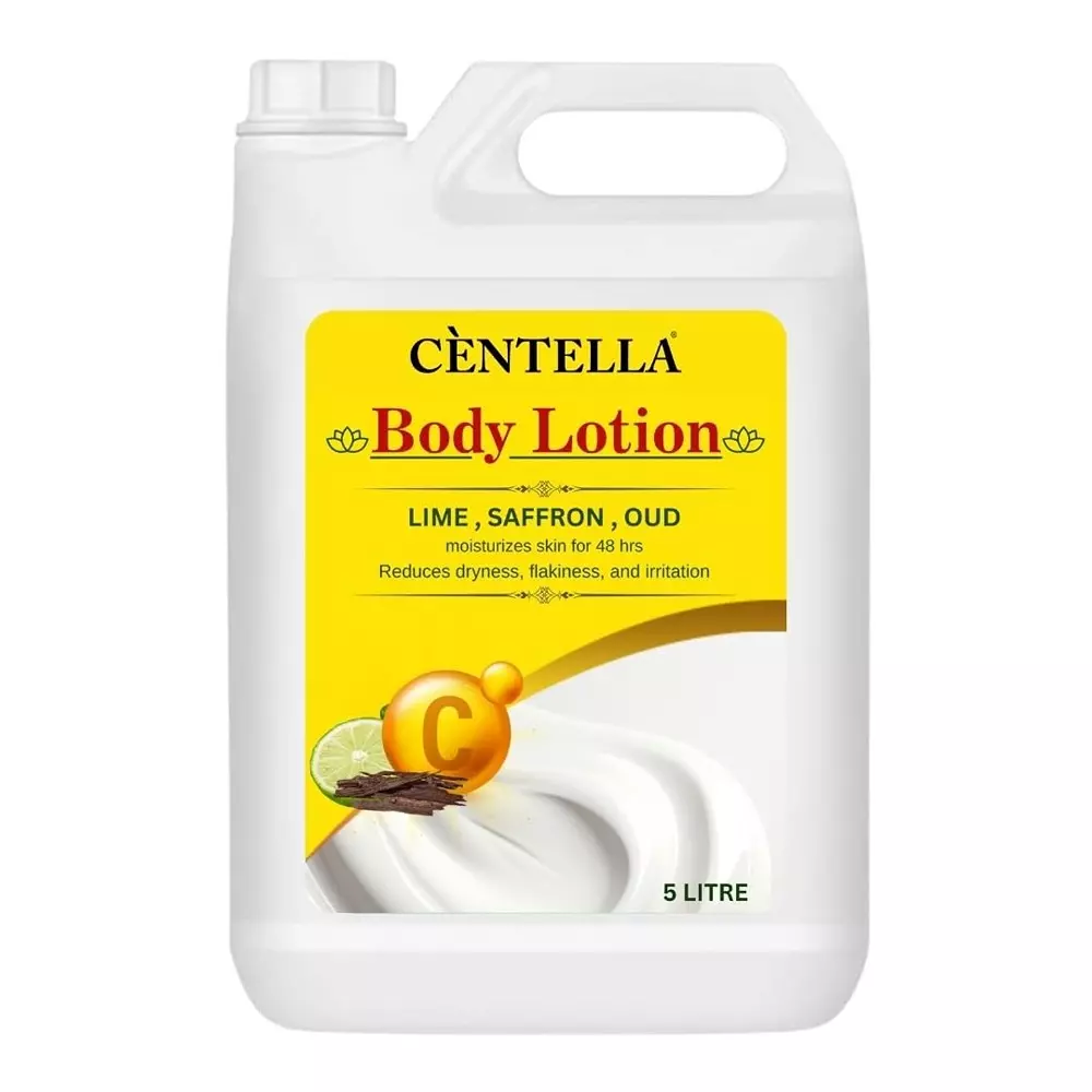 Centella Body Lotion 5 L Can Lotion Lime Saffron Oud Fragrance for Deep Moisturisation,(Pack of 2 Pcs)