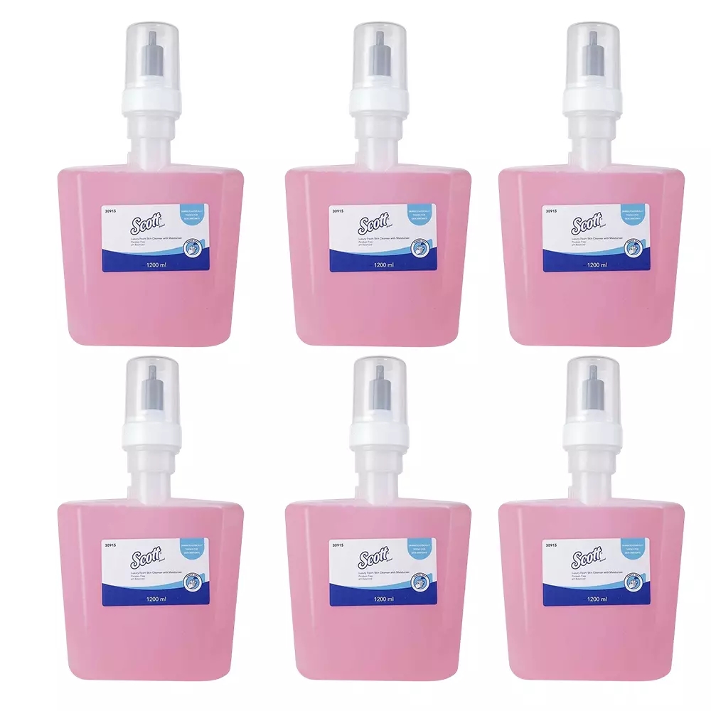 SCOTT Gentle Foam Soap Refill 1.2 L Pink, 30915 (Pack of 6 Bottle)