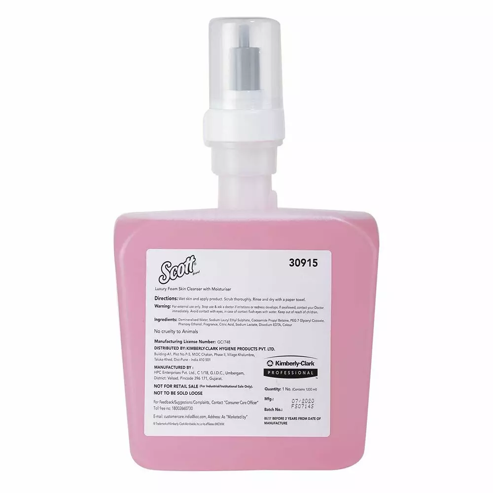 SCOTT Gentle Foam Soap Refill 1.2 L Pink, 30915 (Pack of 6 Bottle)