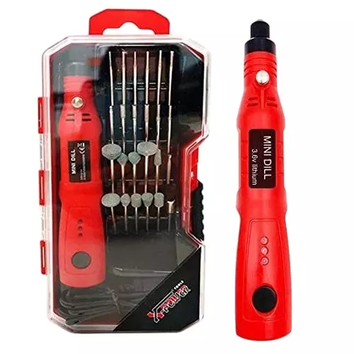 ATOZSHOP11 Mini Rechargeable Drill Grinder Set Multicolour 3.6 V Pencil Type