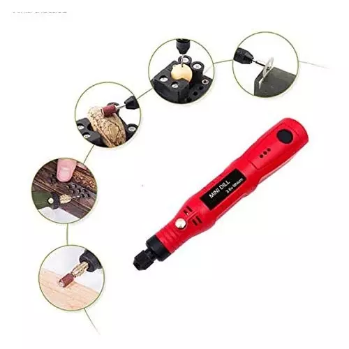 ATOZSHOP11 Mini Rechargeable Drill Grinder Set Multicolour 3.6 V Pencil Type
