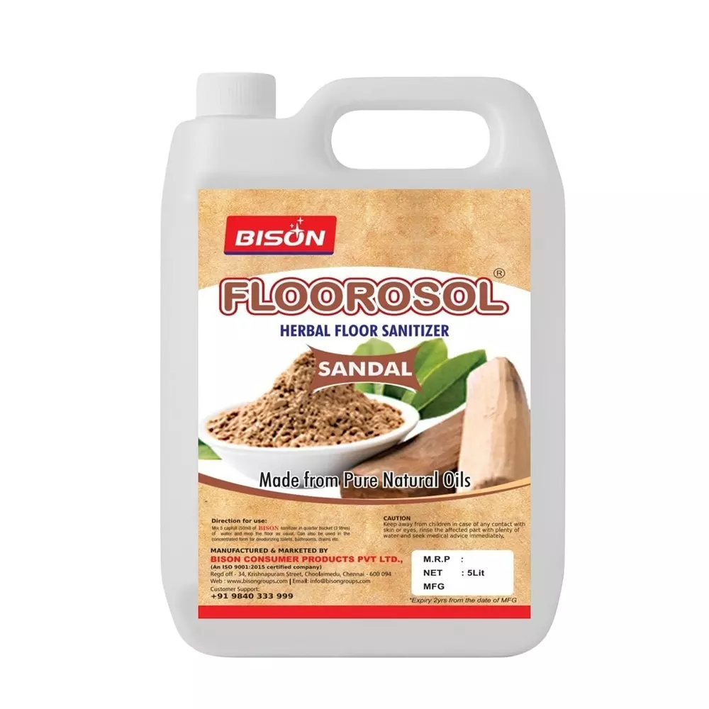 Bison Floorosol Herbal Floor Sanitizer Liquid Sandal 5 L Can for Floors Cleaning