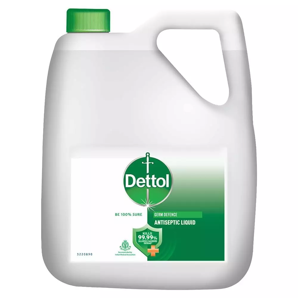 Dettol Antiseptic Liquid Unscented 5 L For First Aid, Surface Disinfection and Personal Hygiene, 181201 (Can of 2)