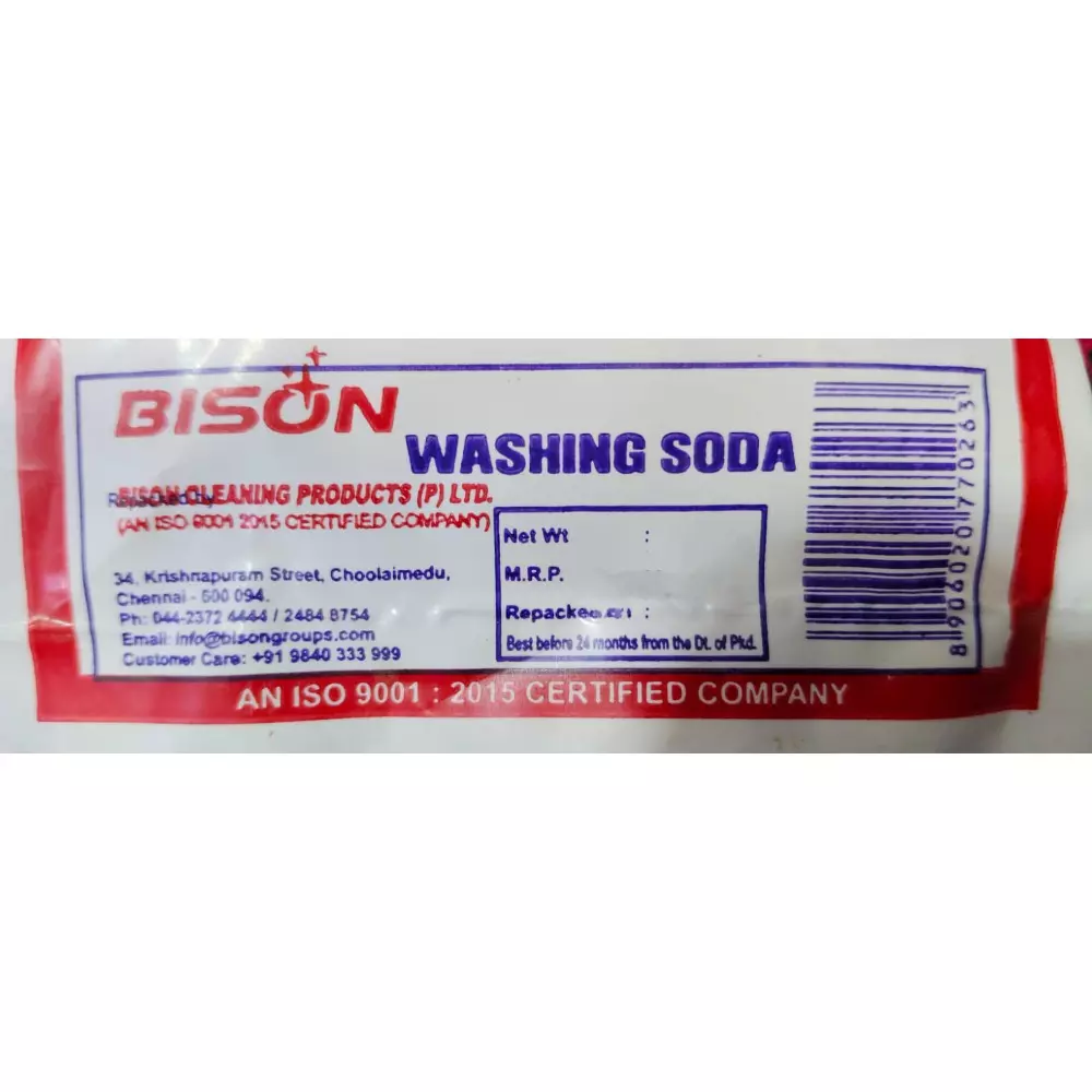 Bison Washing Soda Powder 25 Kg Packet for Clothes Cleaning