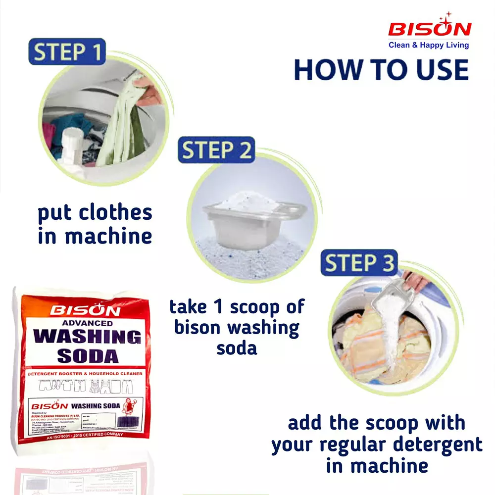 Bison Washing Soda Powder 25 Kg Packet for Clothes Cleaning