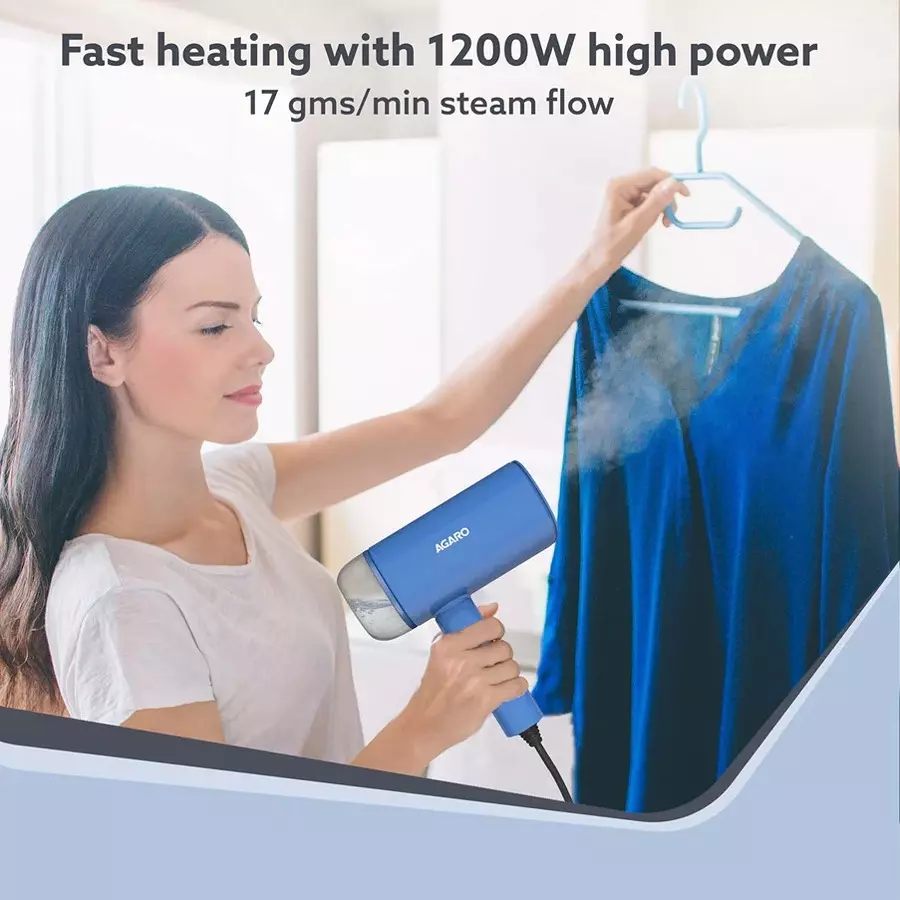 Agaro Elegant Portable Garment Steamer 1200 W 170 ml Blue, 34008
