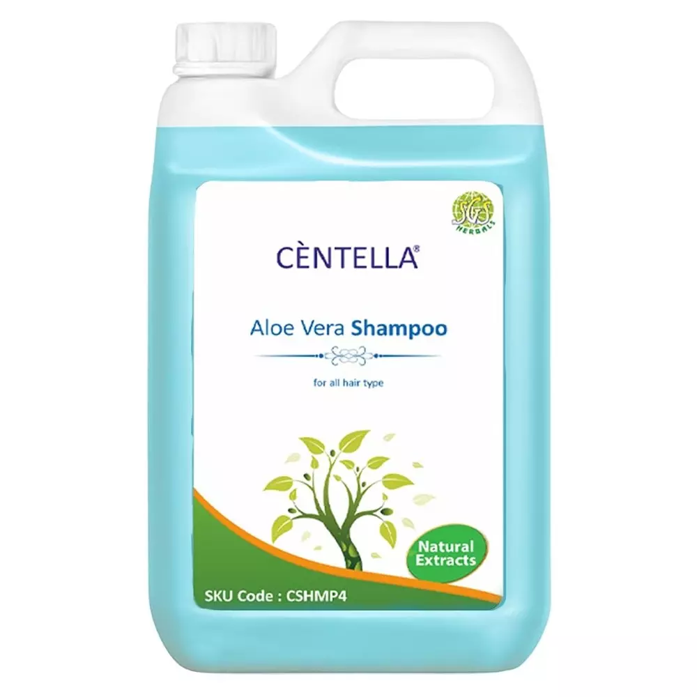 Centella Shampoo 5 L Can Gel Aloe Vera Fragrance Light Blue for Cleansing, Oil Control, Strengthening, Volumizing, Hydration,(Pack of 2 Pcs)