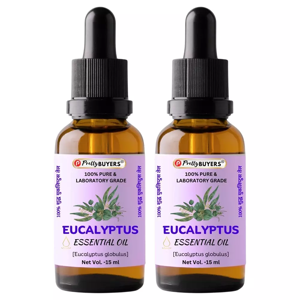 PrettyBUYERS Eucalyptus Essential Oil 100% Pure and Natural 15 ml Each (Pack of 2)