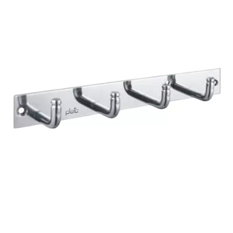 PLATO EBRO Series 4 Peg Hook Steel Wall Mount Silver, 4112 B4