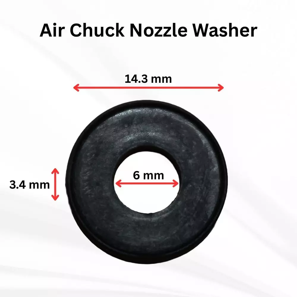 Kesaria Air Chuck Nozzle Washers Nitrile Rubber Black for Air Chuck Fittings, (Pack of 100 Pcs)