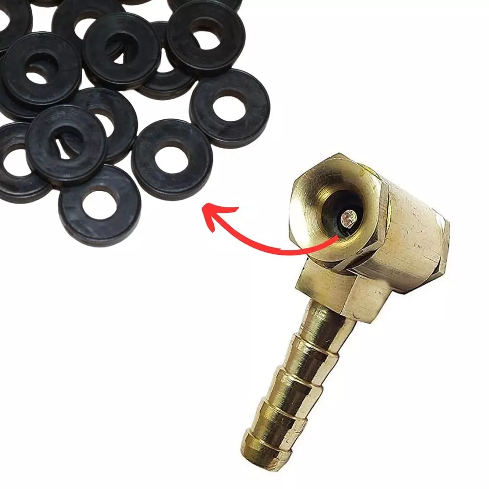 Kesaria Air Chuck Nozzle Washers Nitrile Rubber Black for Air Chuck Fittings, (Pack of 100 Pcs)