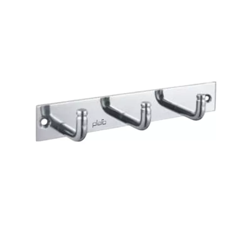 PLATO EBRO Series 3 Peg Hook Steel Wall Mount Silver, 4112 A3