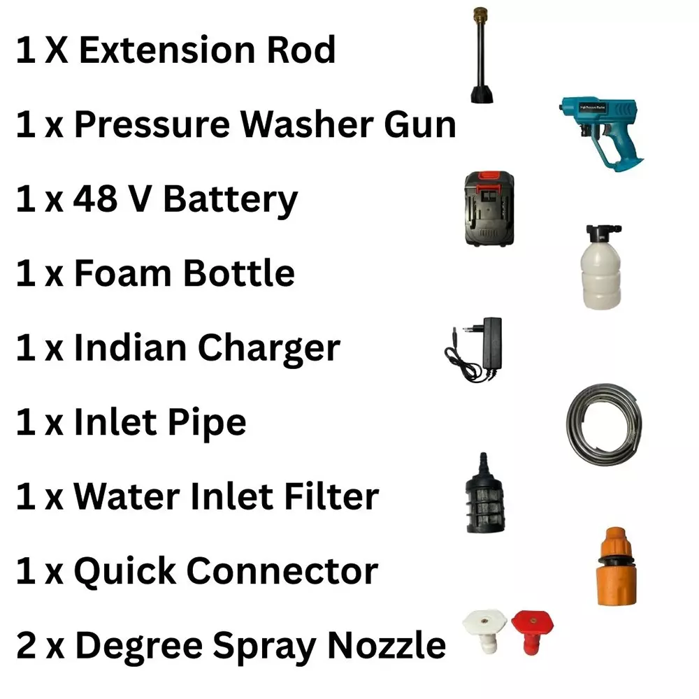 Alfa Cordless Pressure Washer Single Phase 48 V Battery Operated With PVC Body, TI-PQ-11333