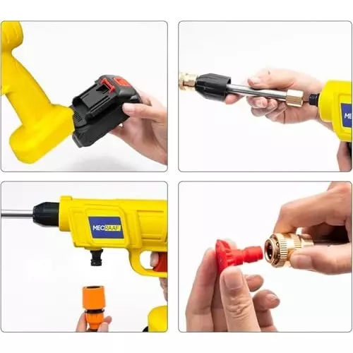 MECRAAF Cordless Portable Pressure Washer Gun with Kit 48 V Adjustable 0°–180°, 3 Spray Modes 2.8–3 LPM With 725 PSI Pressure, MC-PWY