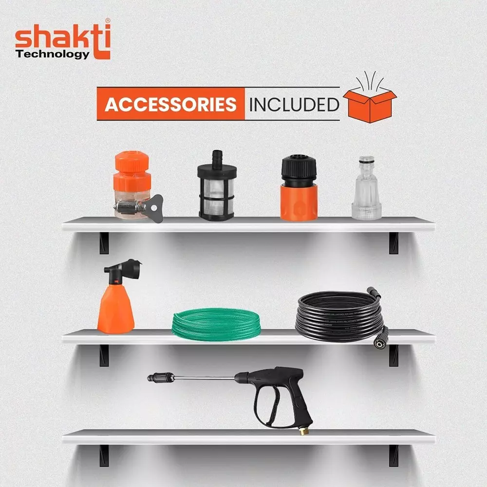 Shakti Technology High Pressure Washer 6 L/h Flow Rate 100 Bar Pressure 8 m Hose length, S1
