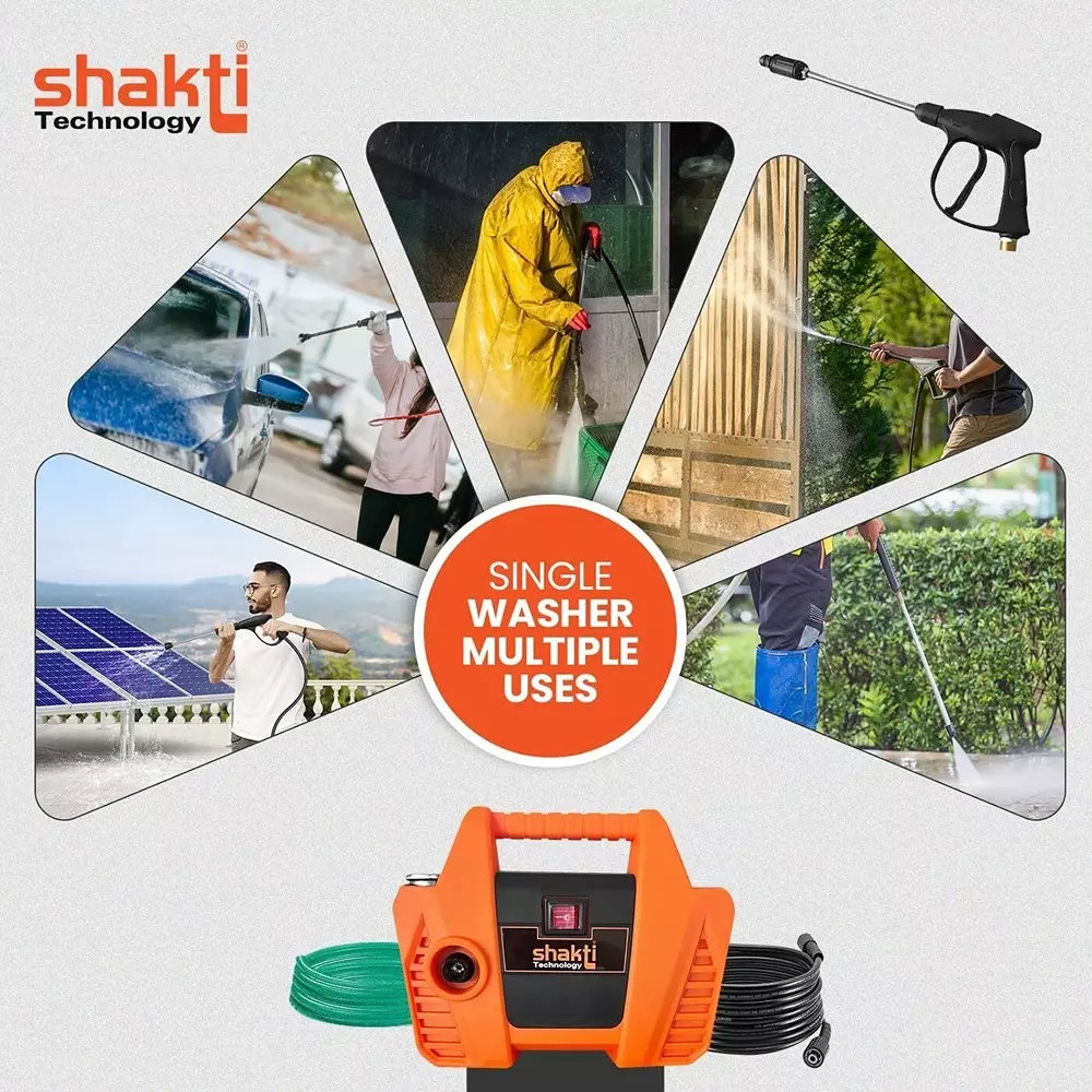 Shakti Technology High Pressure Washer 6 L/h Flow Rate 100 Bar Pressure 8 m Hose length, S1