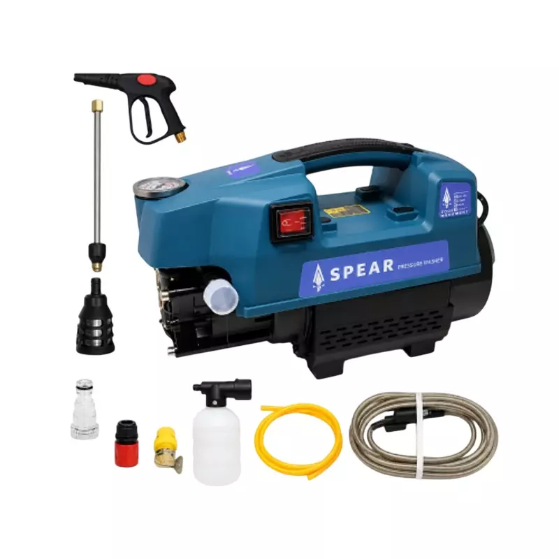 Spear 2500 W High Pressure Washer with Spray Gun & Accessories, 7.5 LPM Flow Rate and 160 Bar Maximum Pressure