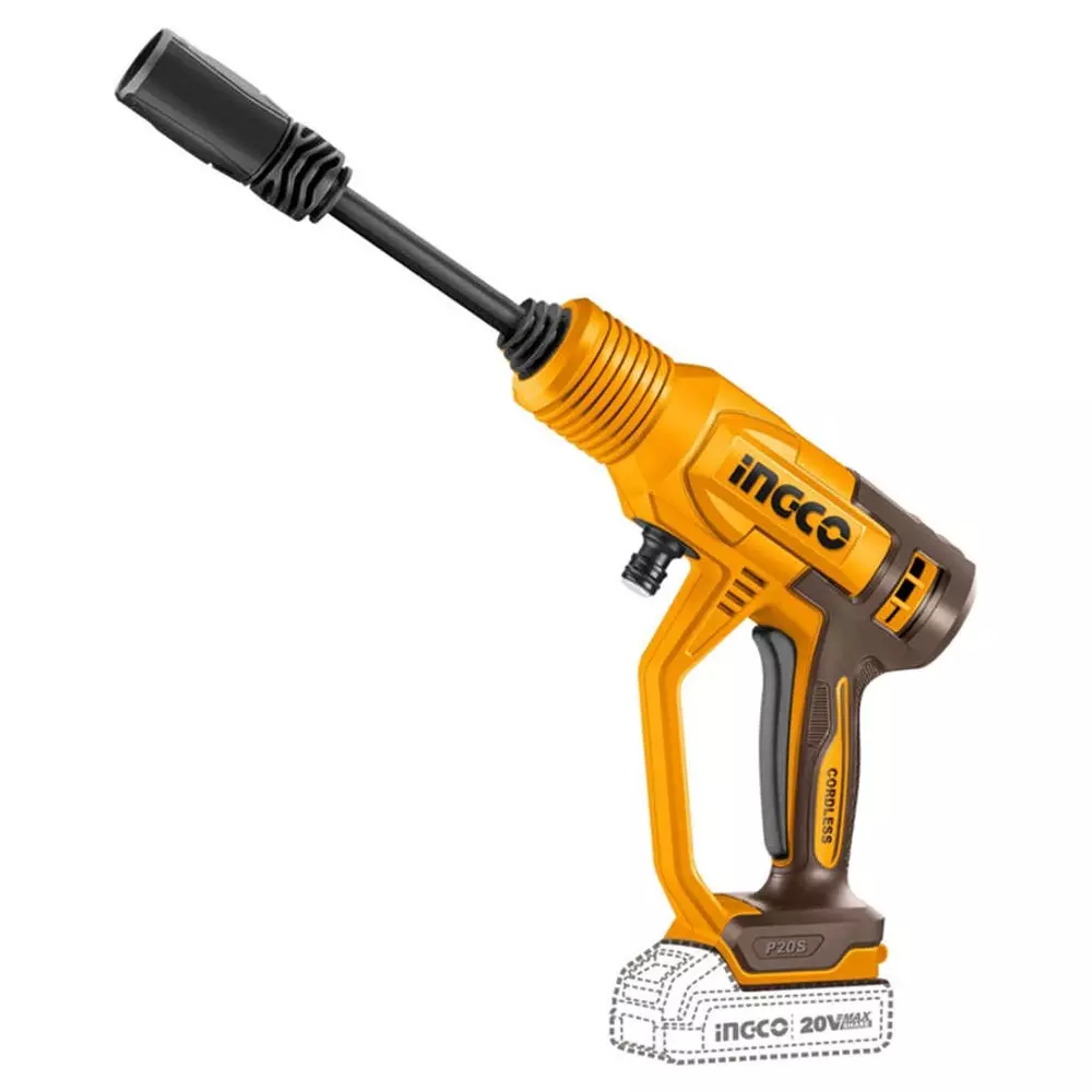 Ingco Cordless Pressure Washer 2.8 LPM Flow Rate and 24.8 Bar Maximum Pressure, CPWLI20362