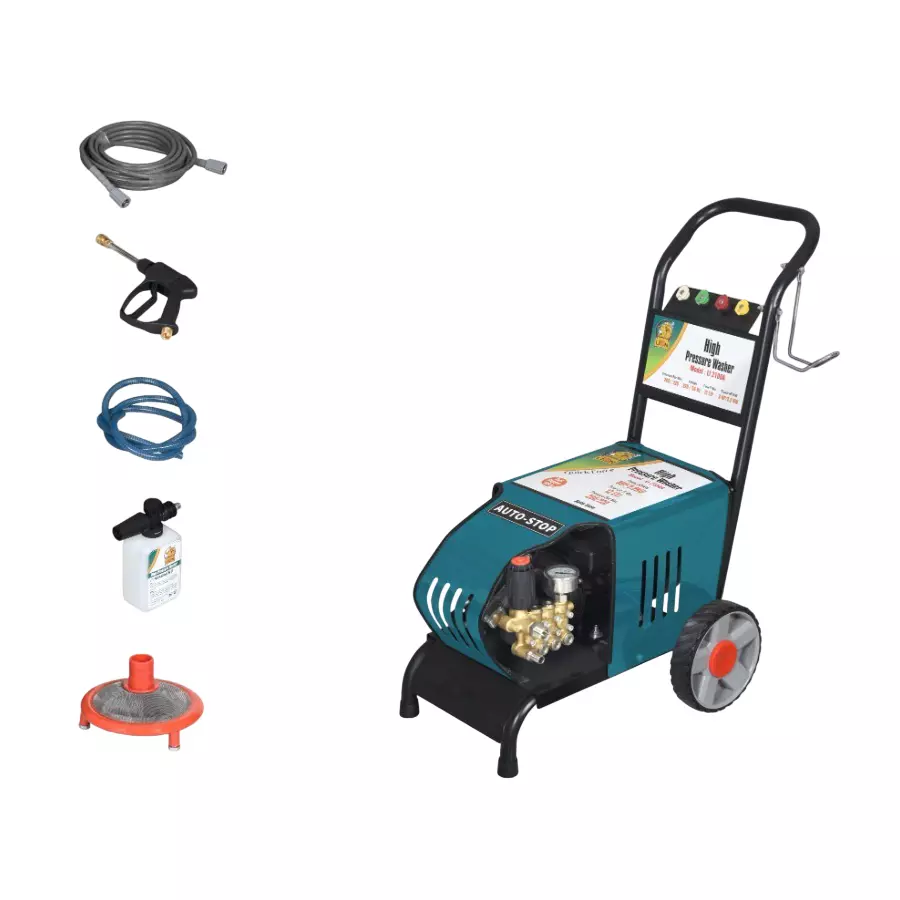 Lion Trolley Type High Pressure Washer Kit 3 HP Power 220 Bar Max. Pressure 12 L/min Flow Rate 2800 rpm Speed for Home & Industrial Use, LI-2100A
