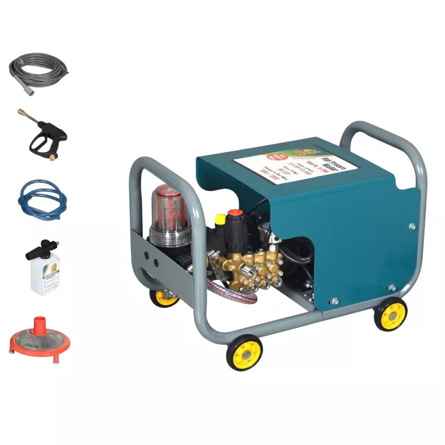 Lion Trolley Type High Pressure Washer Kit 2.5 HP Power 200 Bar Max. Pressure 10 L/min Flow Rate 1400 rpm Speed for Home & Industrial Use, LI-2050