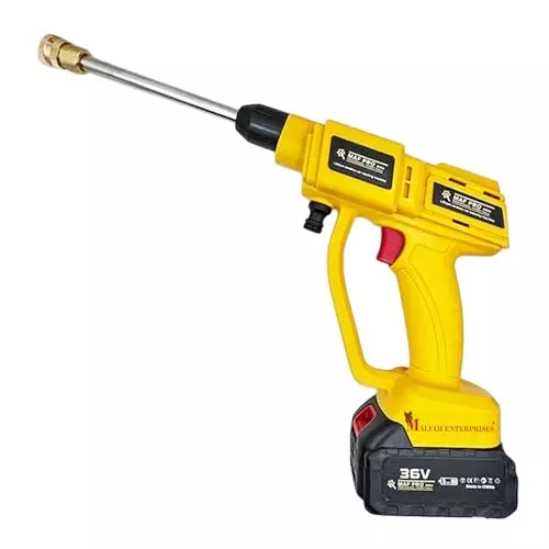 Malfah Enterprises Cordless High Pressure Car Washer Gun 5 m (500 cm) Hose Length Yellow & Black, MPCCW1021