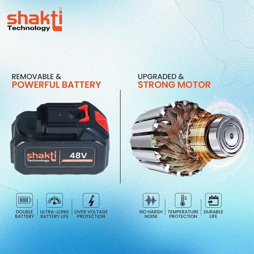 Shakti Technology Wireless Pressure Washer Gun 150 L/h Flow Rate 80 Bar Pressure 5 m Hose length, CP-01