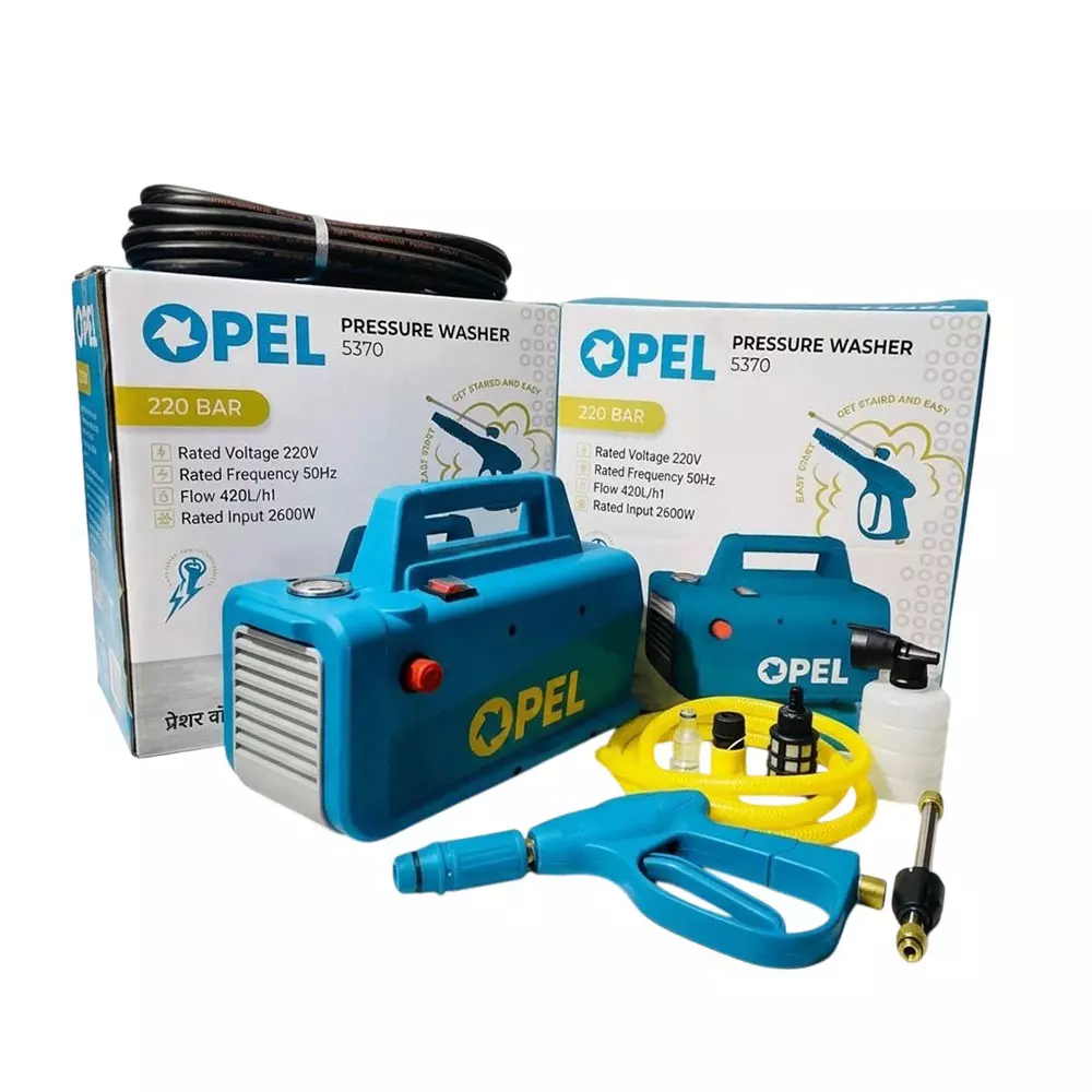 Opel High Pressure Washer with Accessories 1800 W Power 220 bar Pressure 50 L/min Flow Rate for Industrial Use, MZ10515