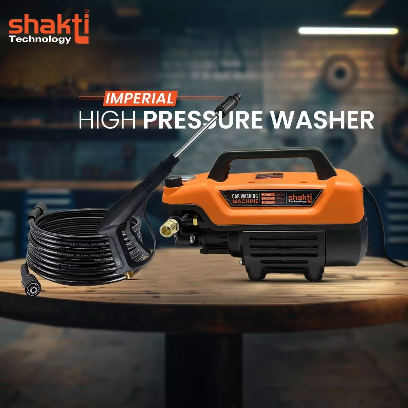 Shakti Technology Imperial High Pressure Car Washer Machine 2200 W Corded Electric 140 Bar Pressure 8 L/Min Flow Rate
