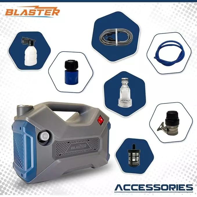 Blaster High Pressure Washer 2000 W Power and 120 Bar Maximum Pressure, Grey, Max-200
