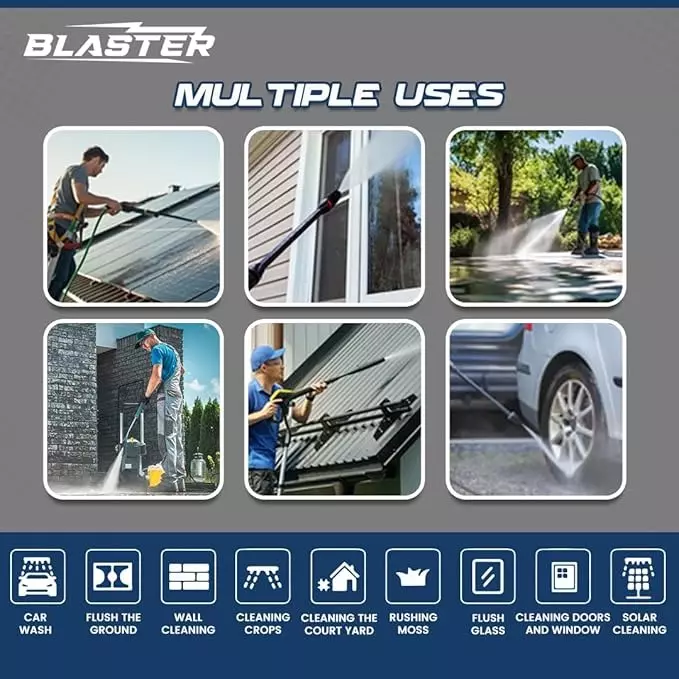 Blaster High Pressure Washer 2000 W Power and 120 Bar Maximum Pressure, Grey, Max-200