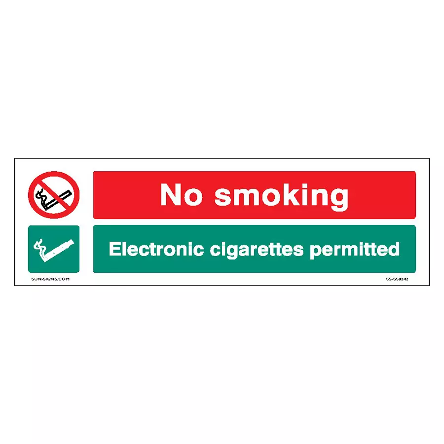 SUNSIGNS Electronic cigarettes permitted Signage Size 300x100 mm HP Print + Vinyl + Sun Board, SS0242