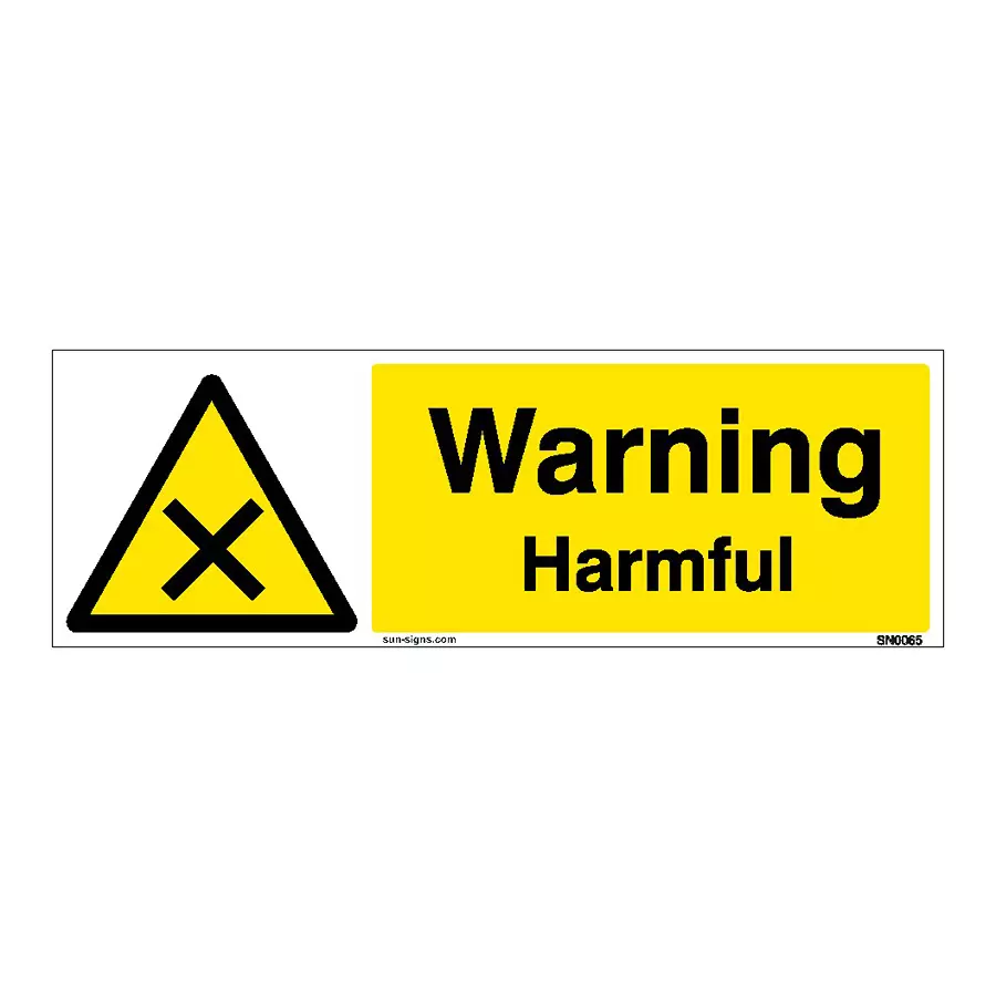 Buy SUNSIGNS  Warning Harmful Signages Size 450x150 mm HP Print + Vinyl, SN0065 from Industrybuying.com