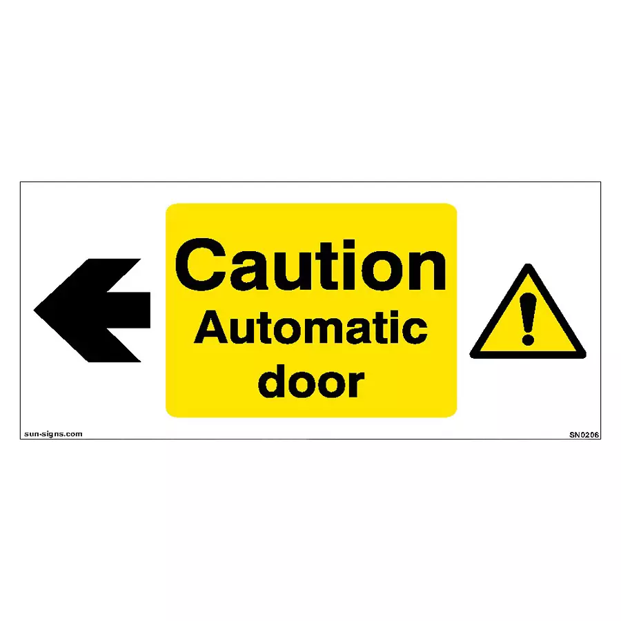 Buy SUNSIGNS Caution Automatic Door Right Signages Size 400x200 mm HP ...