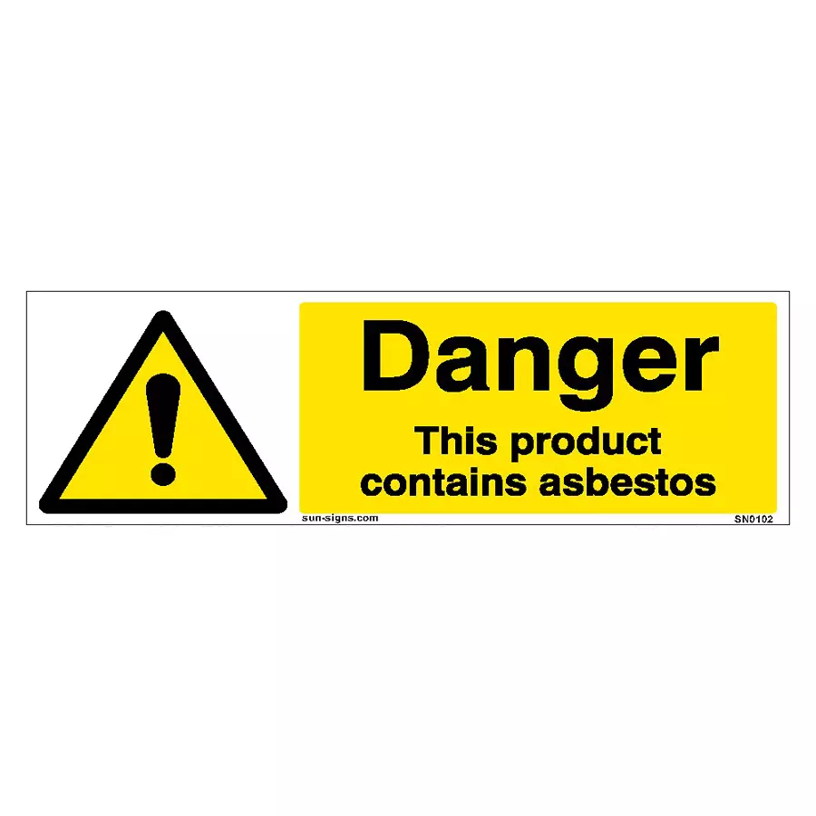 SUNSIGNS  Danger This Product Contains Asbestos Signages Size 600x200 mm HP Print + Vinyl, SN0102-picture-17