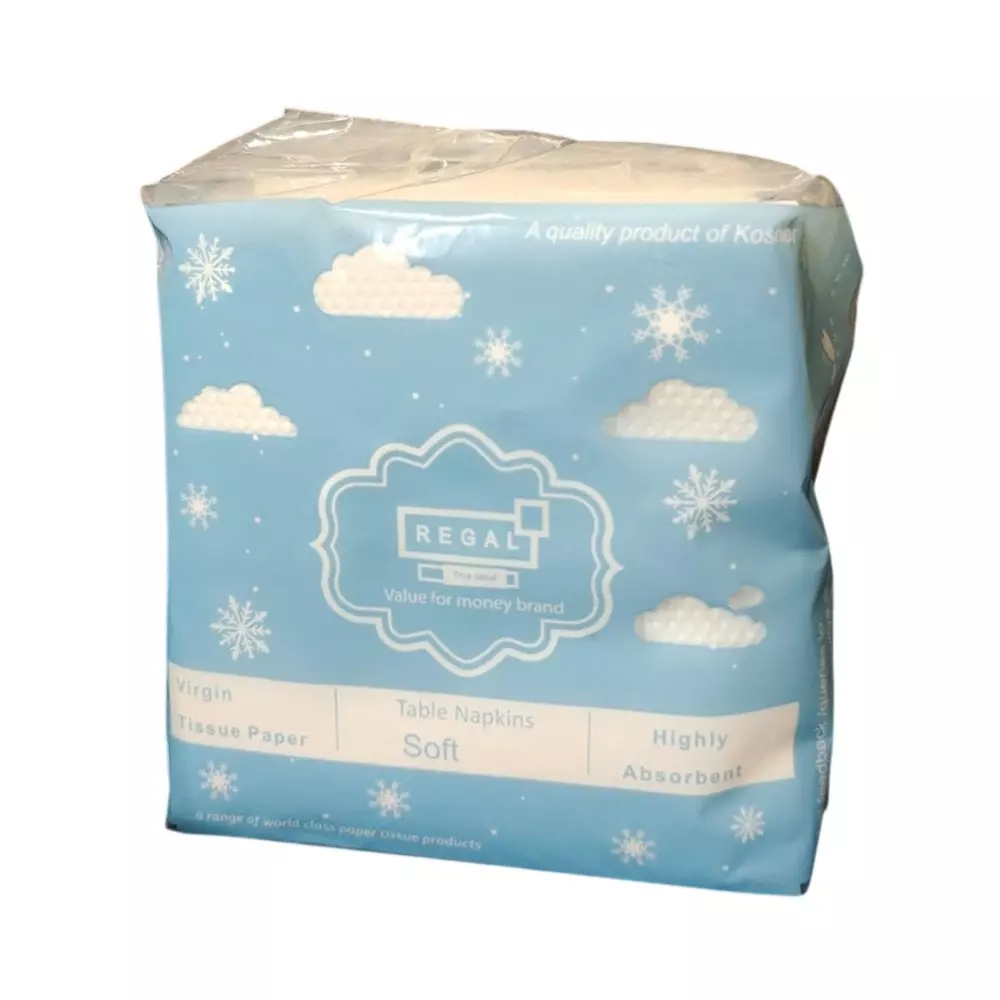 Kosher Regal Series 50 Sheets Each Soft Tissue Paper 1 Ply, Size 27 x 27 cm for Hotels & Restaurants, R00213 (Pack of 100)