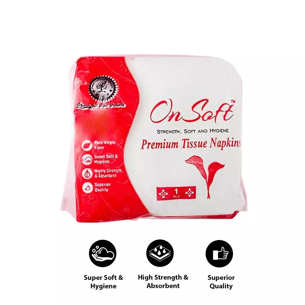 GENERIC On Soft Facial Tissue Pack 1 Ply 60 Sheets White 100% Natural Virgin Paper (Pack of 1)