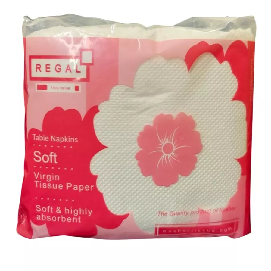 Kosher Regal Series 100 Sheets Each Soft Tissue Paper 1 Ply, Size 27 x 30 cm for Hotels & Restaurants, R00151 (Pack of 100)