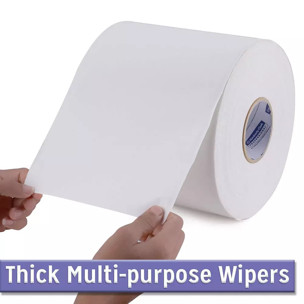 WYPALL Natural Utility Wipes Roll 300 m Length Fiber White, 1380A (Pack of 8 Rolls)