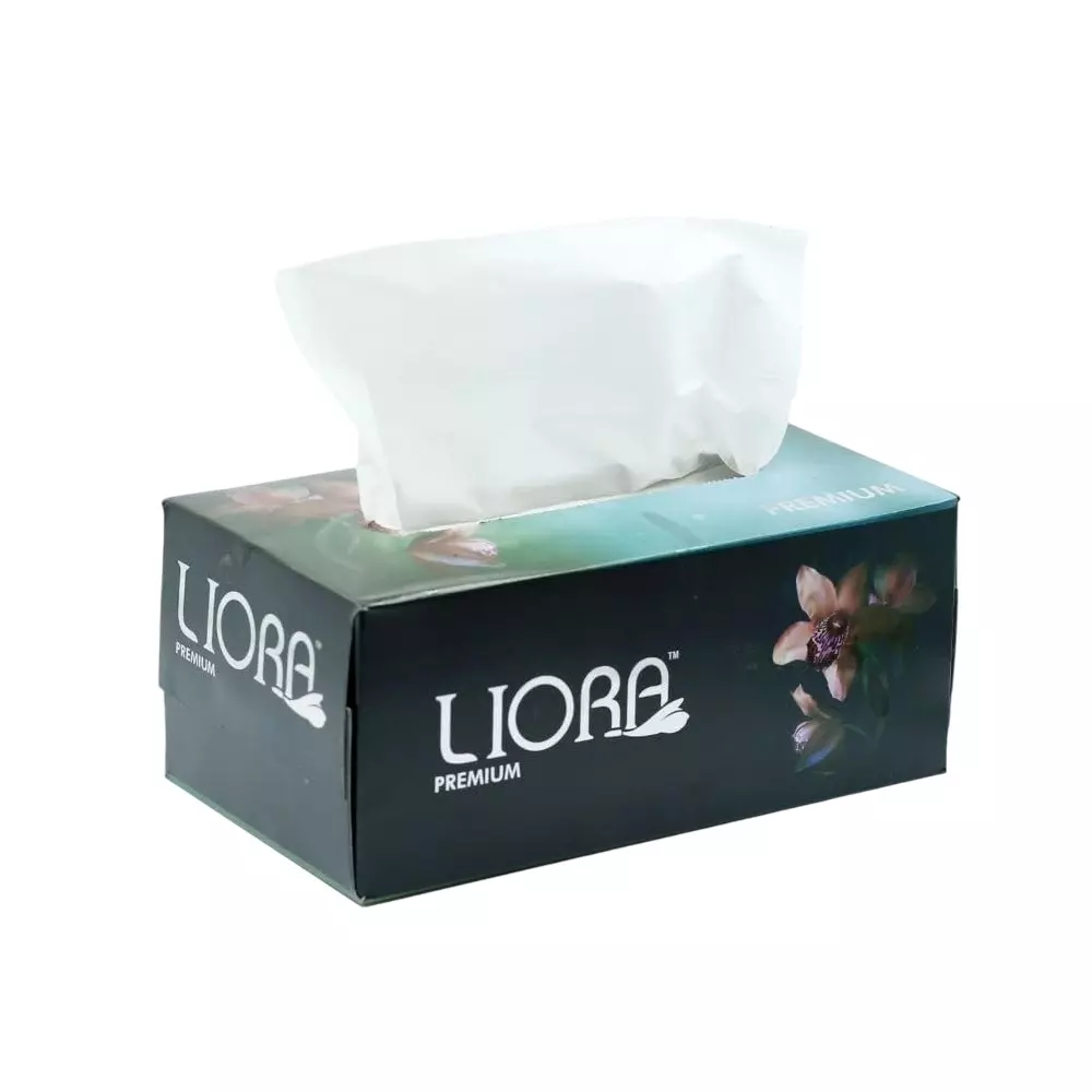 Liora Soft Facial Tissue Paper 180 Pulls in 1 Box 2-Ply White (Pack of 48)