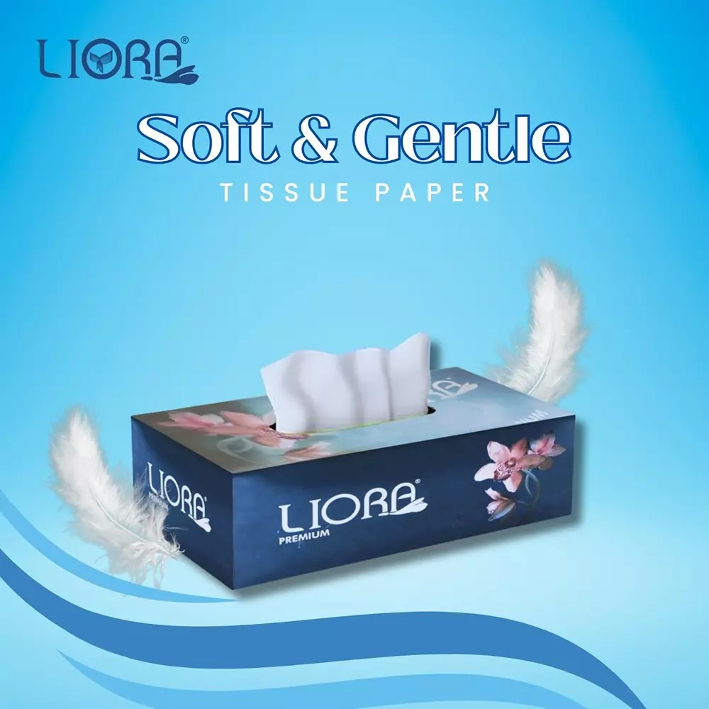 Liora Soft Facial Tissue Paper 180 Pulls in 1 Box 2-Ply White (Pack of 48)