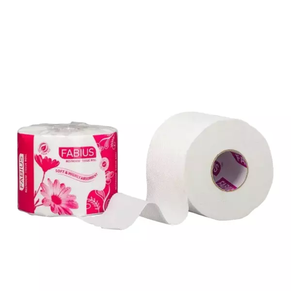 FABIUS Tissue Paper 90 Pulls Per Roll 10 cm (4 inch) Width White (Pack of 30 Rolls)