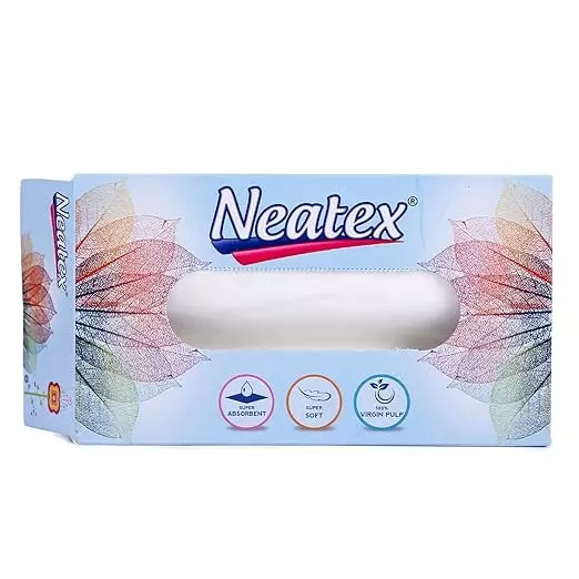 Neatex Facial Tissue Flat Box 20x20 cm 2 Ply 100 Pulls White (Pack of 6)