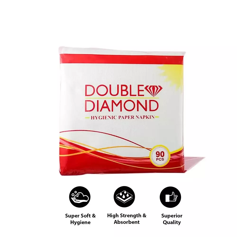 GENERIC Double Diamond Soft Tissue Pack 1 Ply 90 Sheets White 100% Natural Virgin Paper (Pack of 1)