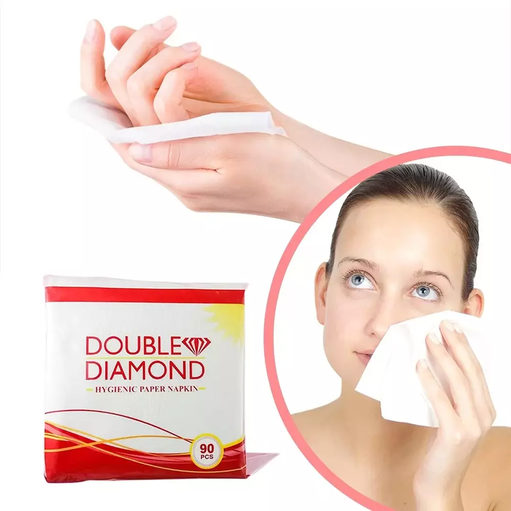 GENERIC Double Diamond Soft Tissue Pack 1 Ply 90 Sheets White 100% Natural Virgin Paper (Pack of 1)