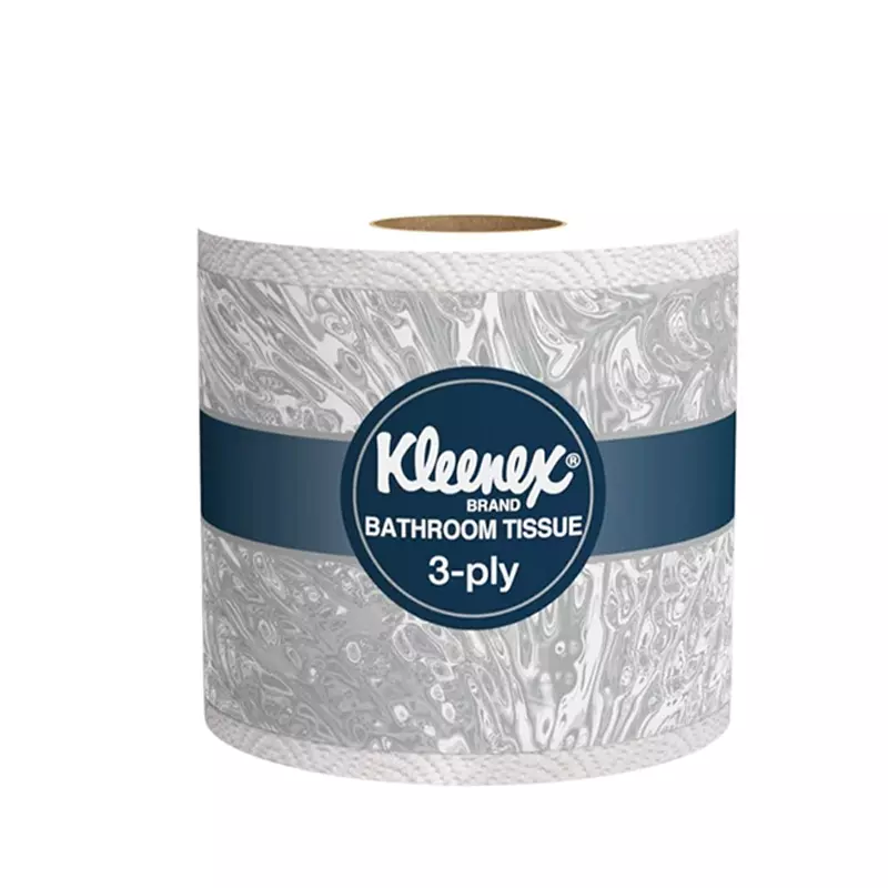 KLEENEX Standard Toilet Tissue Paper White 3 Ply 8x45x17 cm, 82026 (Pack of 100 Rolls)