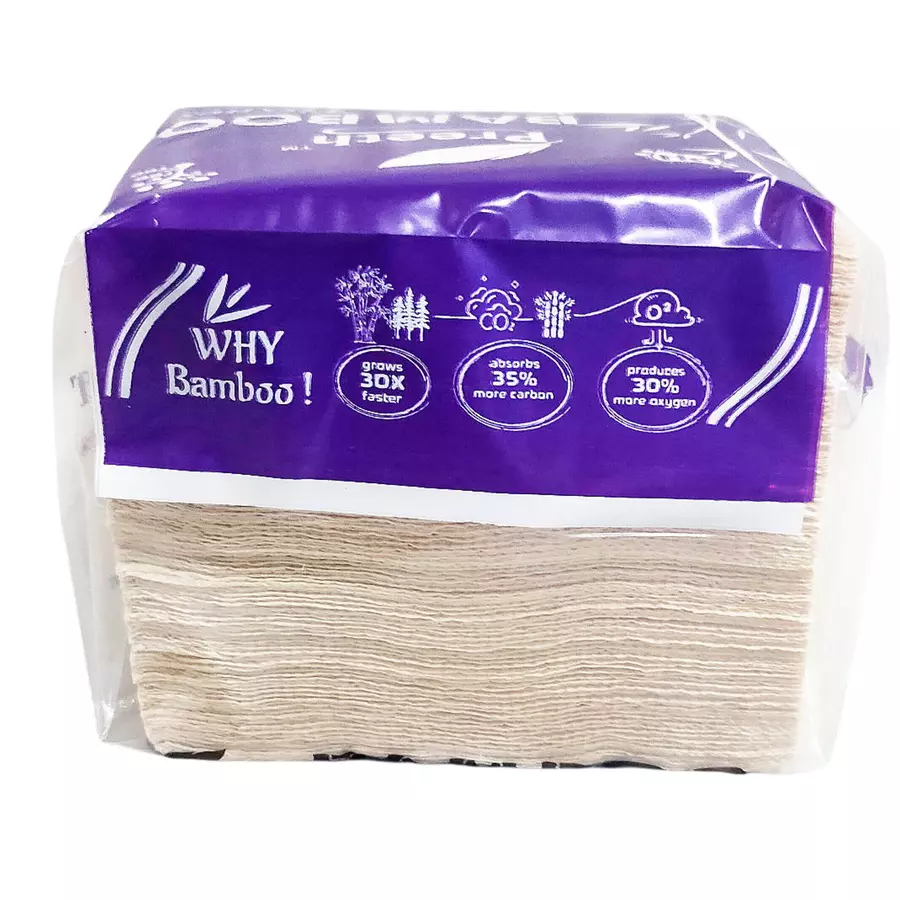 GENERIC Bamboo Pulp Tissue Paper Square Shape 100 Pulls for Bathrooms & Toilet Use, PB100